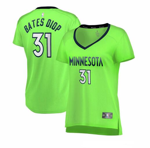 Camiseta baloncesto Keita Bates-Diop 31 statement edition Verde Minnesota Timberwolves Mujer