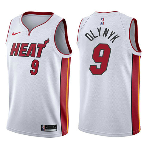 Camiseta baloncesto Kelly Olynyk 9 Association 2017-18 Blanco Miami Heat Hombre