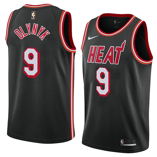 Camiseta baloncesto Kelly Olynyk 9 Classic 2018 Negro Miami Heat Hombre