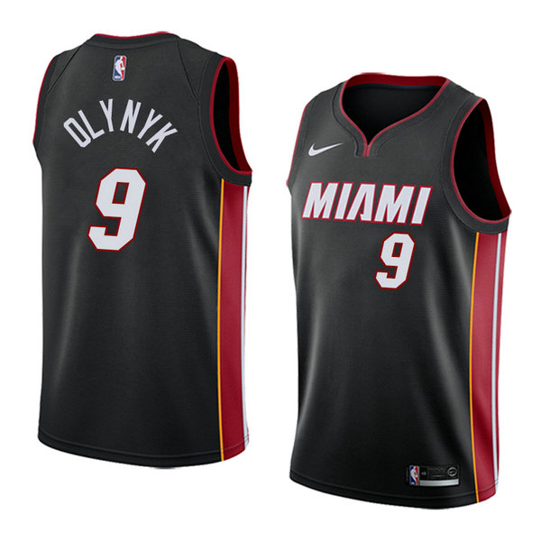 Camiseta baloncesto Kelly Olynyk 9 Icon 2018 Negro Miami Heat Hombre