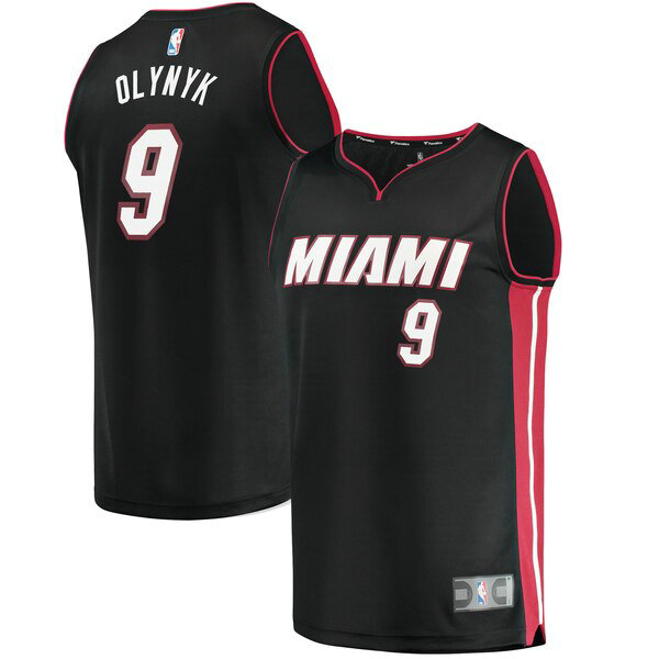 Camiseta baloncesto Kelly Olynyk 9 Icon Edition Negro Miami Heat Hombre