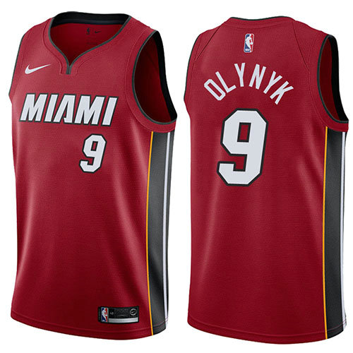 Camiseta baloncesto Kelly Olynyk 9 Statement 2017-18 Rojo Miami Heat Hombre