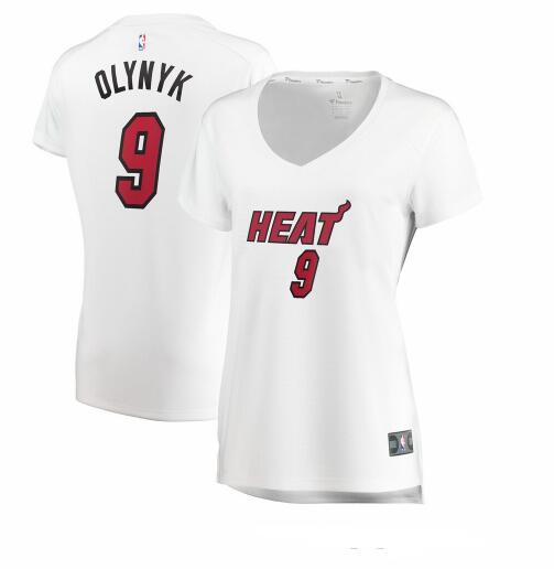 Camiseta baloncesto Kelly Olynyk 9 association edition Blanco Miami Heat Mujer