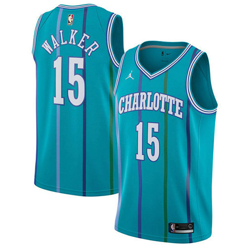 Camiseta baloncesto Kemba Walker 15 2017-18 Verde Charlotte Hornets Hombre