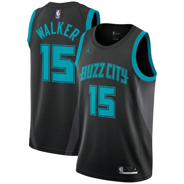 Camiseta baloncesto Kemba Walker 15 2019 Negro Charlotte Hornets Hombre