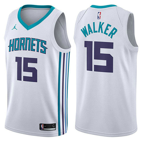 Camiseta baloncesto Kemba Walker 15 Association 2017-18 Blanco Charlotte Hornets Hombre