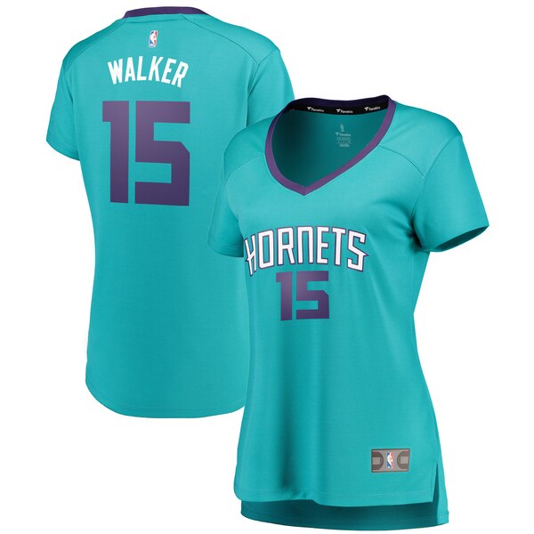 Camiseta baloncesto Kemba Walker 15 icon edition Verde azulado Charlotte Hornets Mujer
