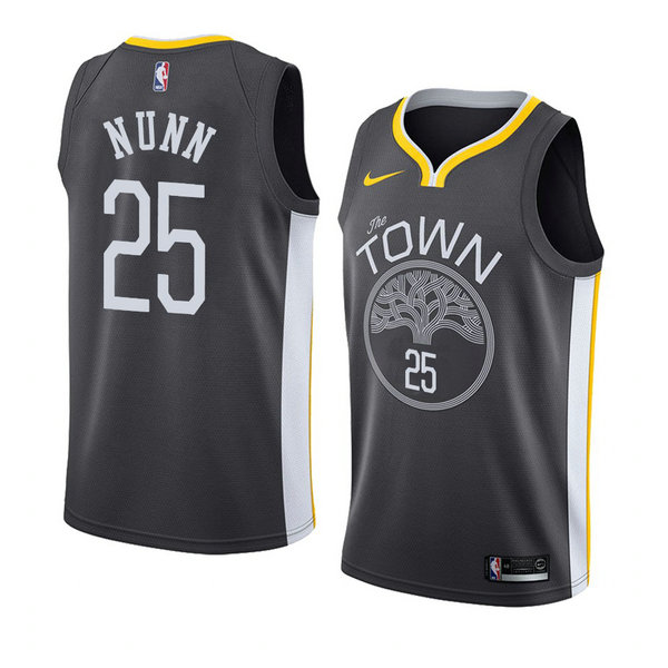 Camiseta baloncesto Kendrick Nunn 25 Statement 2018 Negro Golden State Warriors Hombre