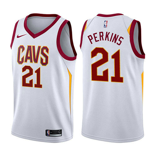 Camiseta baloncesto Kendrick Perkins 21 Association 2017-18 Blanco Cleveland Cavaliers Hombre
