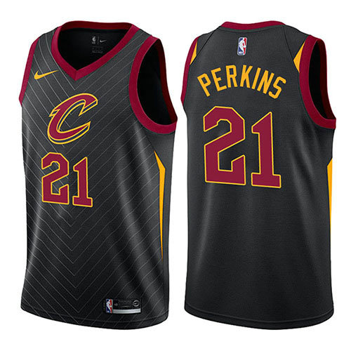 Camiseta baloncesto Kendrick Perkins 21 Statement 2017-18 Negro Cleveland Cavaliers Hombre