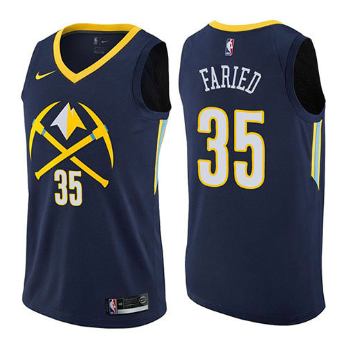 Camiseta baloncesto Kenneth Faried 35 Ciudad 2017-18 Azul Denver Nuggets Hombre