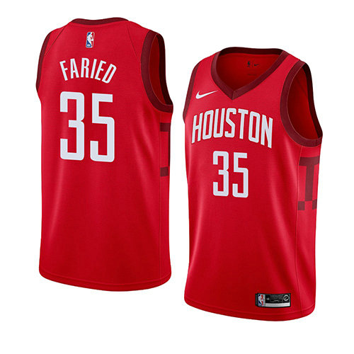 Camiseta baloncesto Kenneth Faried 35 Earned 2018-19 Rojo Houston Rockets Hombre