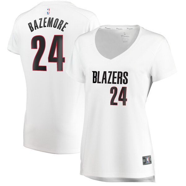 Camiseta baloncesto Kent Bazemore 24 association edition Blanco Portland Trail Blazers Mujer