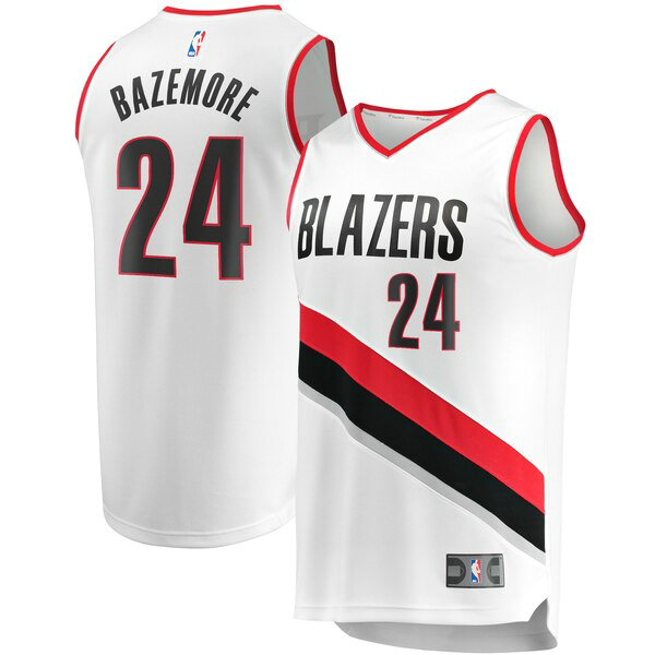 Camiseta baloncesto Kent Bazemore 44 Association Edition Blanco Portland Trail Blazers Hombre