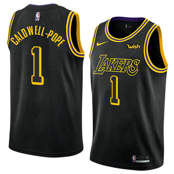Camiseta baloncesto Kentavious Caldwell-Pope 1 Ciudad 2018 Negro Los Angeles Lakers Hombre
