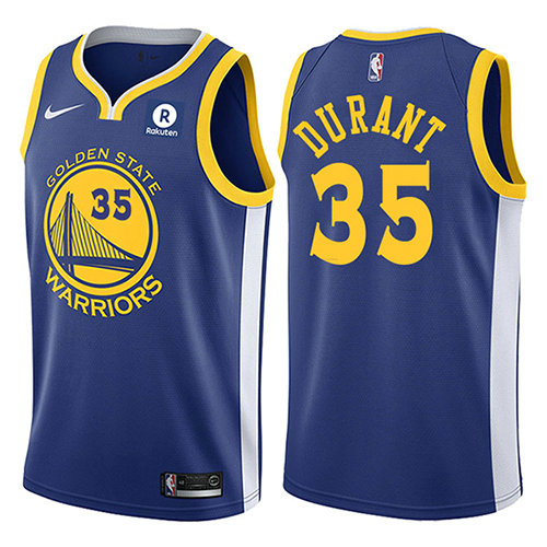 Camiseta baloncesto Kevin Durant 35 2017-18 Azul Golden State Warriors Hombre