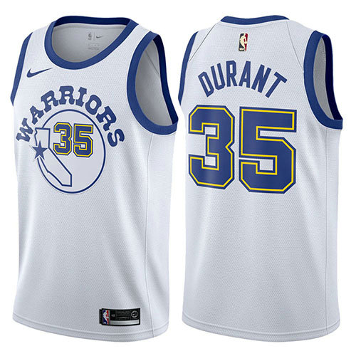 Camiseta baloncesto Kevin Durant 35 2017-18 Blanco Golden State Warriors Hombre
