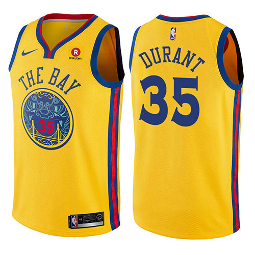 Camiseta baloncesto Kevin Durant 35 Ciudad Amarillo Golden State Warriors Nino