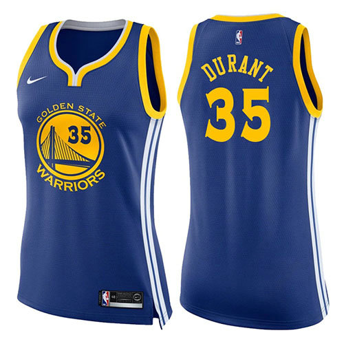 Camiseta baloncesto Kevin Durant 35 Icon 2017-18 Azul Golden State Warriors Mujer