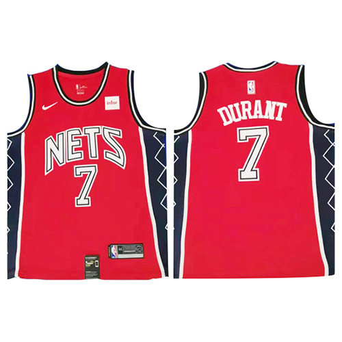 Camiseta baloncesto Kevin Durant 35 Retro Rojo Brooklyn Nets Hombre