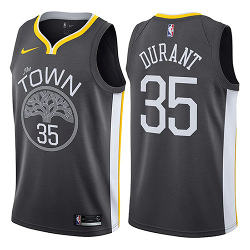 Camiseta baloncesto Kevin Durant 35 Statement 2017-18 Negro Golden State Warriors Hombre