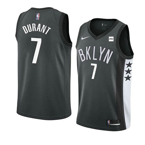 Camiseta baloncesto Kevin Durant 35 Statement 2019 20 Negro Brooklyn Nets Hombre