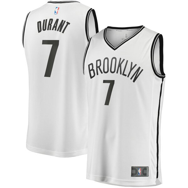 Camiseta baloncesto Kevin Durant 7 2019 Blanco Brooklyn Nets Hombre
