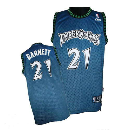 Camiseta baloncesto Kevin Garnett 21 Retro Azul Minnesota Timberwolves Hombre