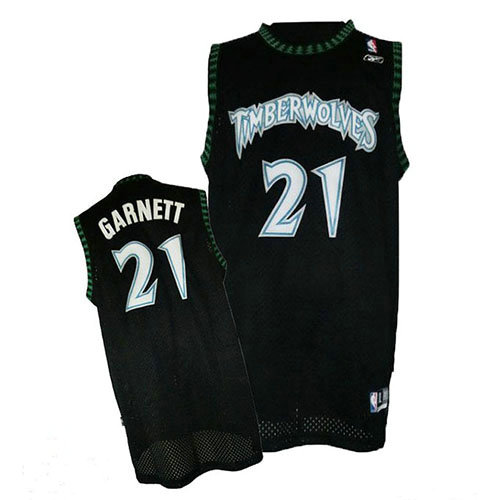 Camiseta baloncesto Kevin Garnett 21 Retro Negro Minnesota Timberwolves Hombre