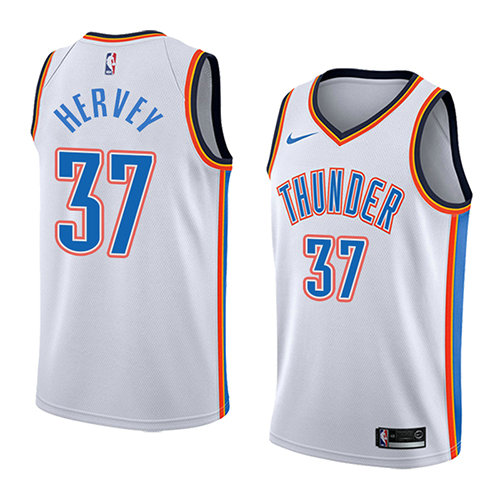 Camiseta baloncesto Kevin Hervey 37 Association 2018 Blanco Oklahoma City Thunder Hombre