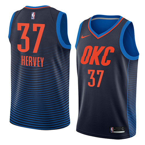 Camiseta baloncesto Kevin Hervey 37 Statement 2018 Azul Oklahoma City Thunder Hombre