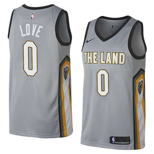 Camiseta baloncesto Kevin Love 0 Ciudad 2018 Gris Cleveland Cavaliers Hombre