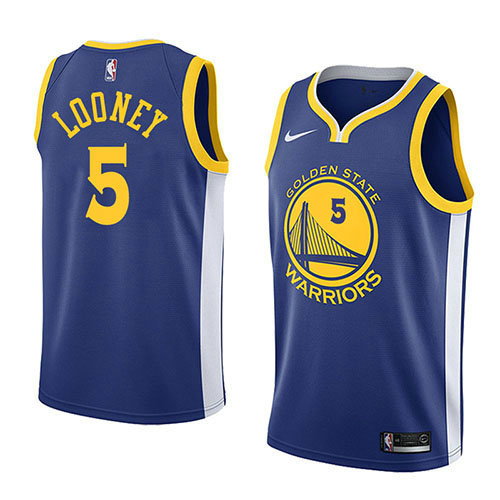 Camiseta baloncesto Kevon Looney 5 Icon 2018 Azul Golden State Warriors Hombre