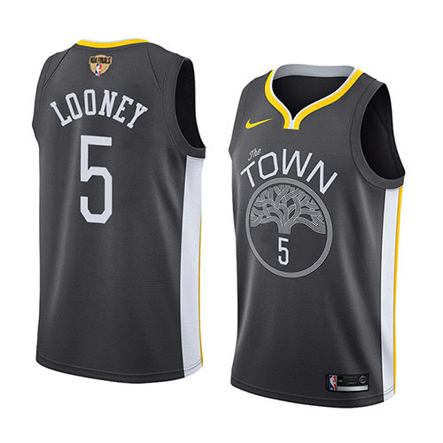 Camiseta baloncesto Kevon Looney 5 Statement 2017-18 Gris Golden State Warriors Hombre