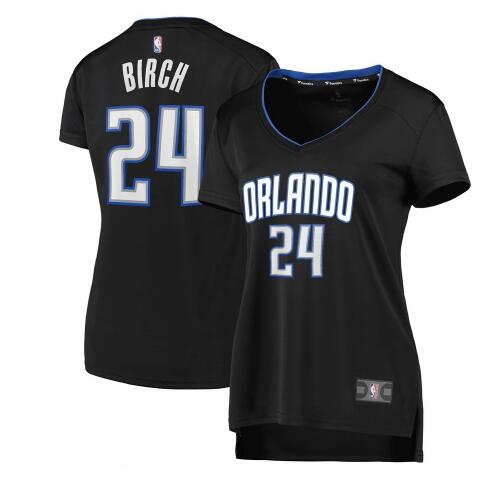 Camiseta baloncesto Khem Birch 24 2019 icon edition Negro Orlando Magic Mujer