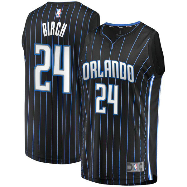 Camiseta baloncesto Khem Birch Orlando 24 Statement Edition Negro Orlando Magic Hombre