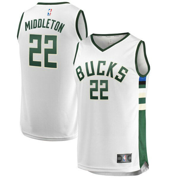 Camiseta baloncesto Khris Middleton 22 Association Edition Blanco Milwaukee Bucks Hombre