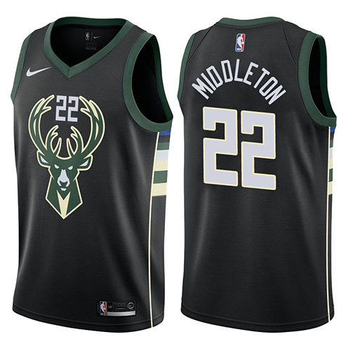 Camiseta baloncesto Khris Middleton 22 Statement Harley 2017-18 Negro Milwaukee Bucks Hombre