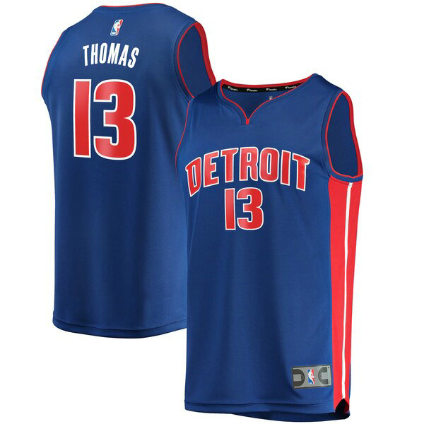 Camiseta baloncesto Khyri Thomas 13 Icon Edition Azul Detroit Pistons Hombre