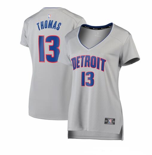 Camiseta baloncesto Khyri Thomas 13 statement edition Gris Detroit Pistons Mujer