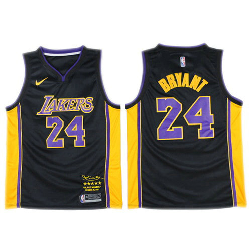 Camiseta baloncesto Kobe Bryant 24 2017-18 Negro Los Angeles Lakers Hombre
