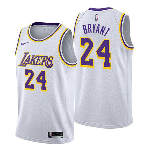 Camiseta baloncesto Kobe Bryant 24 Association 2018-19 Blanco Los Angeles Lakers Hombre