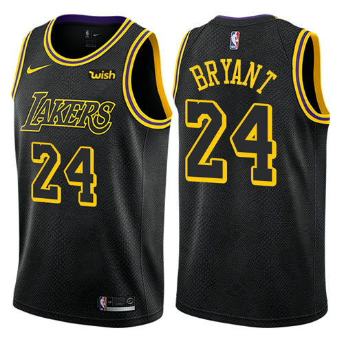 Camiseta baloncesto Kobe Bryant 24 Ciudad 2017-18 Negro Los Angeles Lakers Hombre
