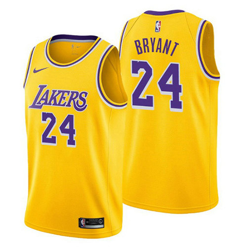Camiseta baloncesto Kobe Bryant 24 Icon 2018-19 Amarillo Los Angeles Lakers Hombre