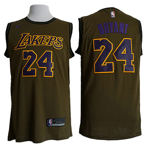 Camiseta baloncesto Kobe Bryant 24 Nike Verde Los Angeles Lakers Hombre