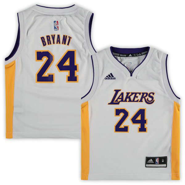 Camiseta baloncesto Kobe Bryant 24 adidas Preschool Replica Blanco Los Angeles Lakers Hombre
