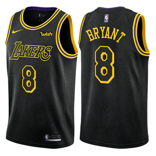 Camiseta baloncesto Kobe Bryant 8 Ciudad 2017-18 Negro Los Angeles Lakers Hombre