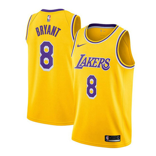 Camiseta baloncesto Kobe Bryant 8 Icon 2018-19 Amarillo Los Angeles Lakers Hombre