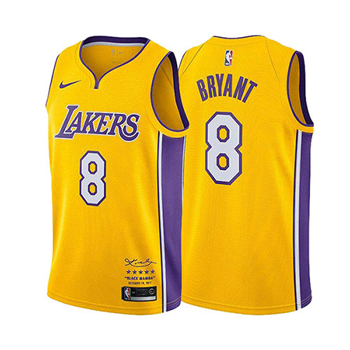 Camiseta baloncesto Kobe Bryant 8 Retirement 2017-18 Oro Los Angeles Lakers Hombre