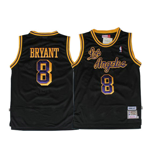 Camiseta baloncesto Kobe Bryant 8 Retro Negro Los Angeles Lakers Hombre